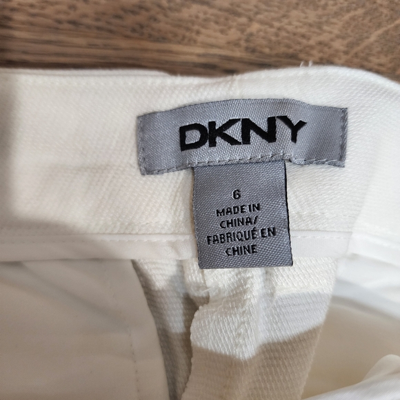 DKNY Cream White Pants Office Wear Smart Business Casual Women Size 6 - Picture 3 of 5